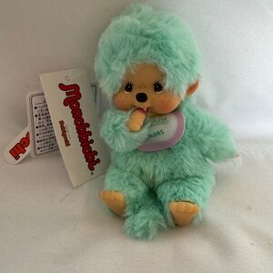 MONCHHICHI Color Series Mint Green Plush Doll Keychain Made in Japan